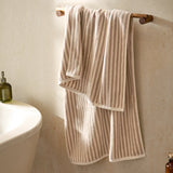 Hebden Striped Bath Sheet Natural/Cream