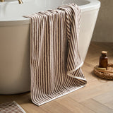 Hebden Stripe Chocolate Bath Sheet
