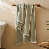 Hebden Textured Waffle Bath Towel Bay Green