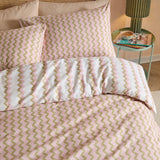 Izzie Reversible Double Duvet Set Green/Pink