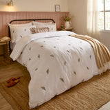 Josephine Embroidered Muslin Super King Duvet Cover Set White/Pink
