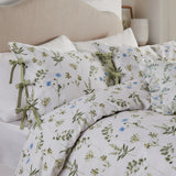 Meadow 100% Cotton Floral Duvet Cover Set White/Cornflower - King