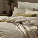 Malton Stripe Double Duvet Set Linen