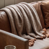 Knitted Border Tassel Throw Rust