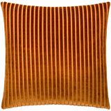 Savoy Stripe Velvet Cushion Brick