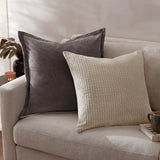 Tryfan Natural Textured  Feather Filled Cushion