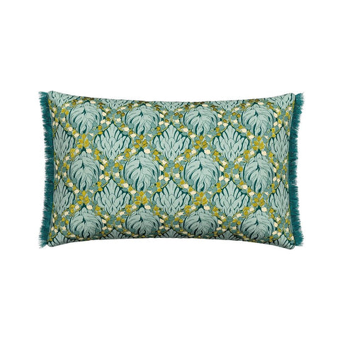 Botanical Harmony Cushion 60cm x 40cm, Teal/Claret