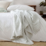 Waffle Textured Bedspread Eucalyptus