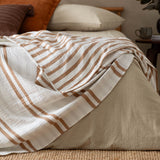 Woven Stripe Bedspread Cinnamon
