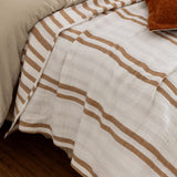 Woven Stripe Bedspread Cinnamon