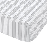 Check and Stripe Grey Single  Fitted Sheet