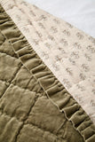 Matilda Velvet Ruffle Bedspread Olive
