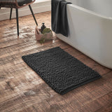 Aspen Bobble Black Bath Mat
