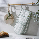 Sage Stripe Double Oven Glove
