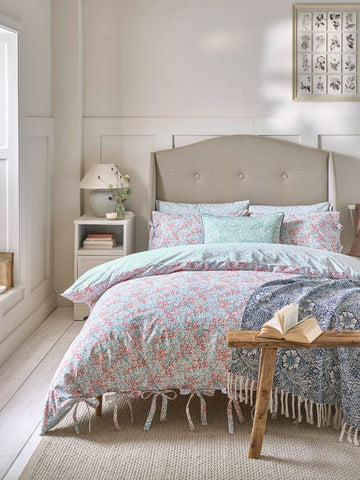 Clover Powder Blue/Madder Super King Duvet Cover Set