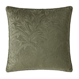 Barley Embossed Olive Green Filled Cushion