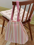 Livie Ticking Stripe Seat Pad Green