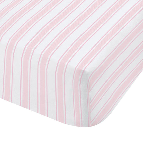 Check and Stripe Pink Single  Fitted Sheet