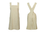 Gingham Crossback Apron Pale Olive