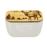 Scenic Stag White Butter Dish