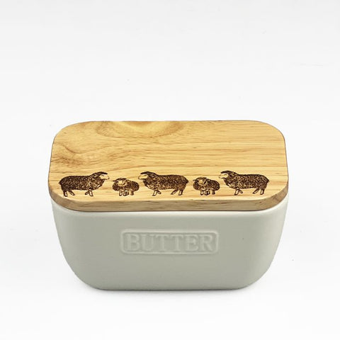 Sheep White Butter Dish