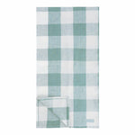 Teal Gingham Linen Table Runner