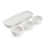 Dip Bowls & Tray Set White