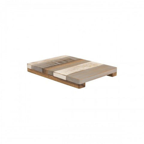 T&G Drift Small Trivet Grey White & Acacia