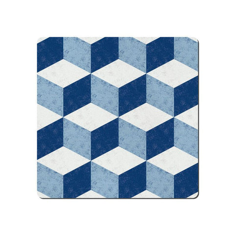 Denby Blue Geometric Square Placemats Set of 6