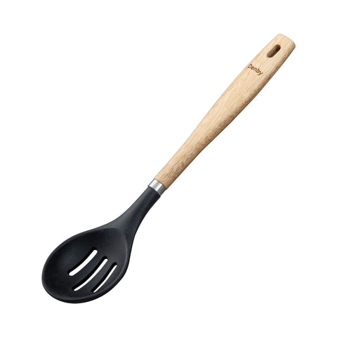 Denby Wood & Silicone Slotted Spoon Black