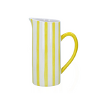 Yellow Striped Large Ceramic Jug