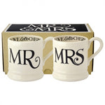 Emma Bridgewater Black Toast Mr & Mrs Set of 2 1/2 pint Mugs (Boxed)