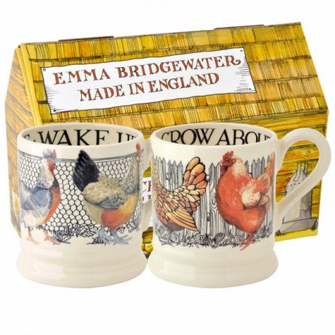 Emma Bridgewater Hen & Toast Set of 2 1/2 Pint Mugs