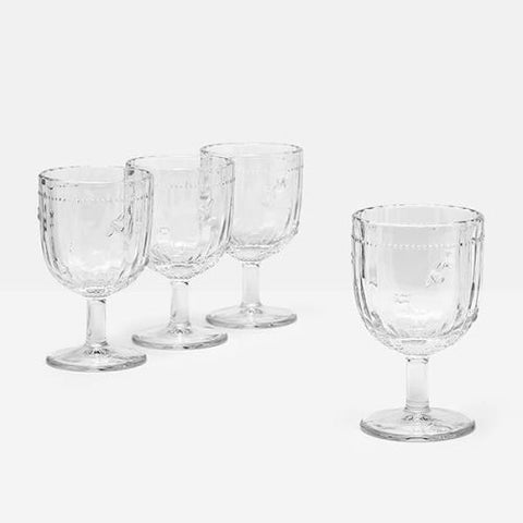 Bee Glass Wine Glasses - Set of 4