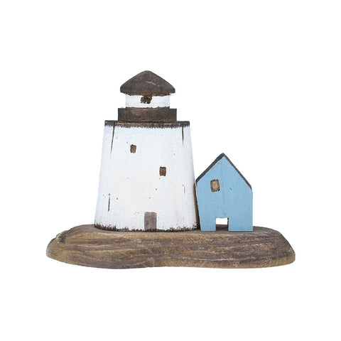 Rustic Lighthouse & Cottage Ornament