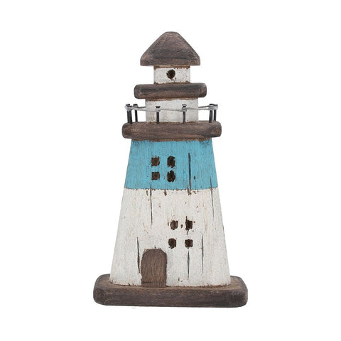 Rustic Blue Stripe Lighthouse Ornament