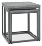 Renzo Zinc & Dark Grey Nest Of Lamp Tables