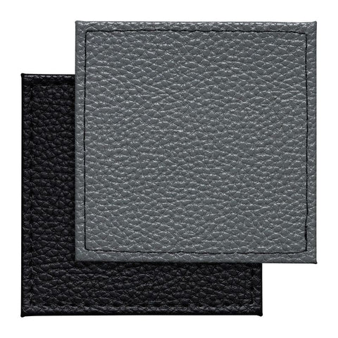Denby Black Grey Reversible Faux Leather Coasters Set of 6