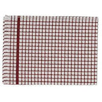 Burgandy Check Tea Towel
