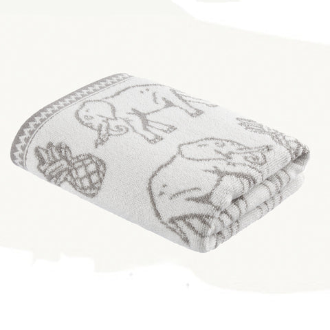 Tembo Elephant Cotton Hand Towel Grey