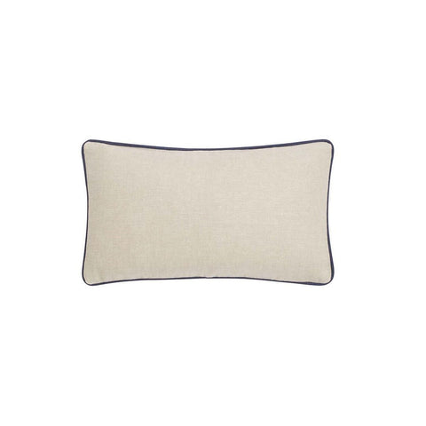 Linen 50x30cm Cushion Oatmeal/Navy