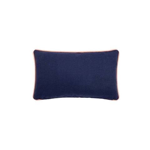 Linen 50x30cm Cushion Navy/Pink