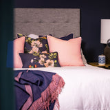 Linen 50x50cm Cushion Pink/Navy