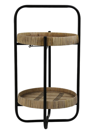 L&L Lorena Natural & Black Stand Table