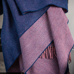 Merino Wool Throw Navy/Pink