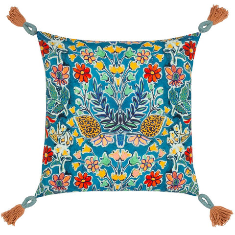 Adeline Feather Cushion Multi/Coral