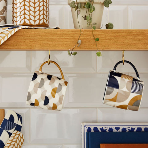 Bauhaus Geo Barrel Mug Navy