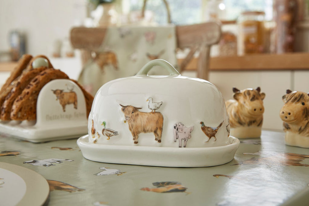 Cooksmart Buttercup Farm Portauovo X2 - Design Britannico, Copriuovo In Tessuto Per Uova Sode, Decorazione Tavola