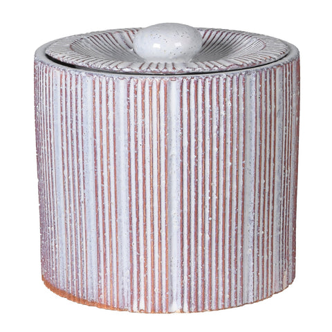 Beige Stripe Jar Large