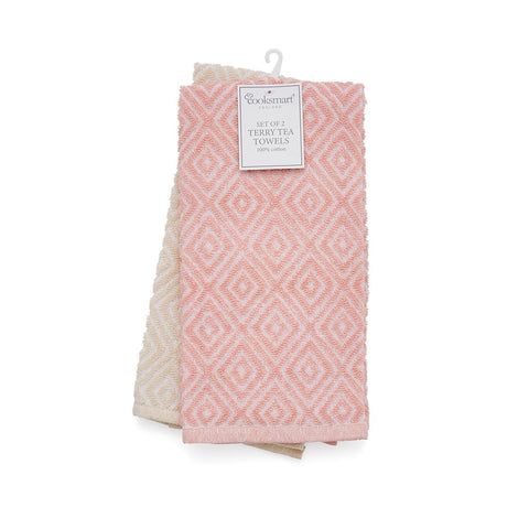 Diamond Terry Tea Towels Pack of 2